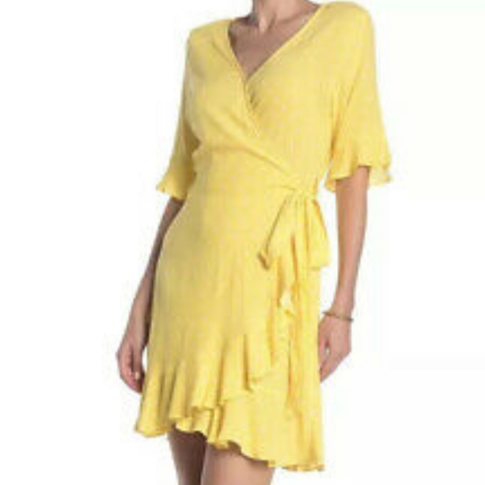 Yellow and white polka dot dress